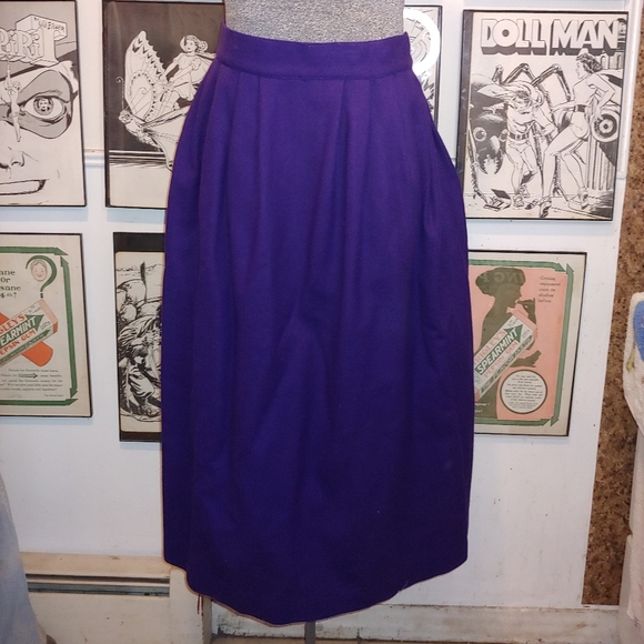 Vintage Dresses & Skirts - Vintage Warm Wool A Line Midi Skirt